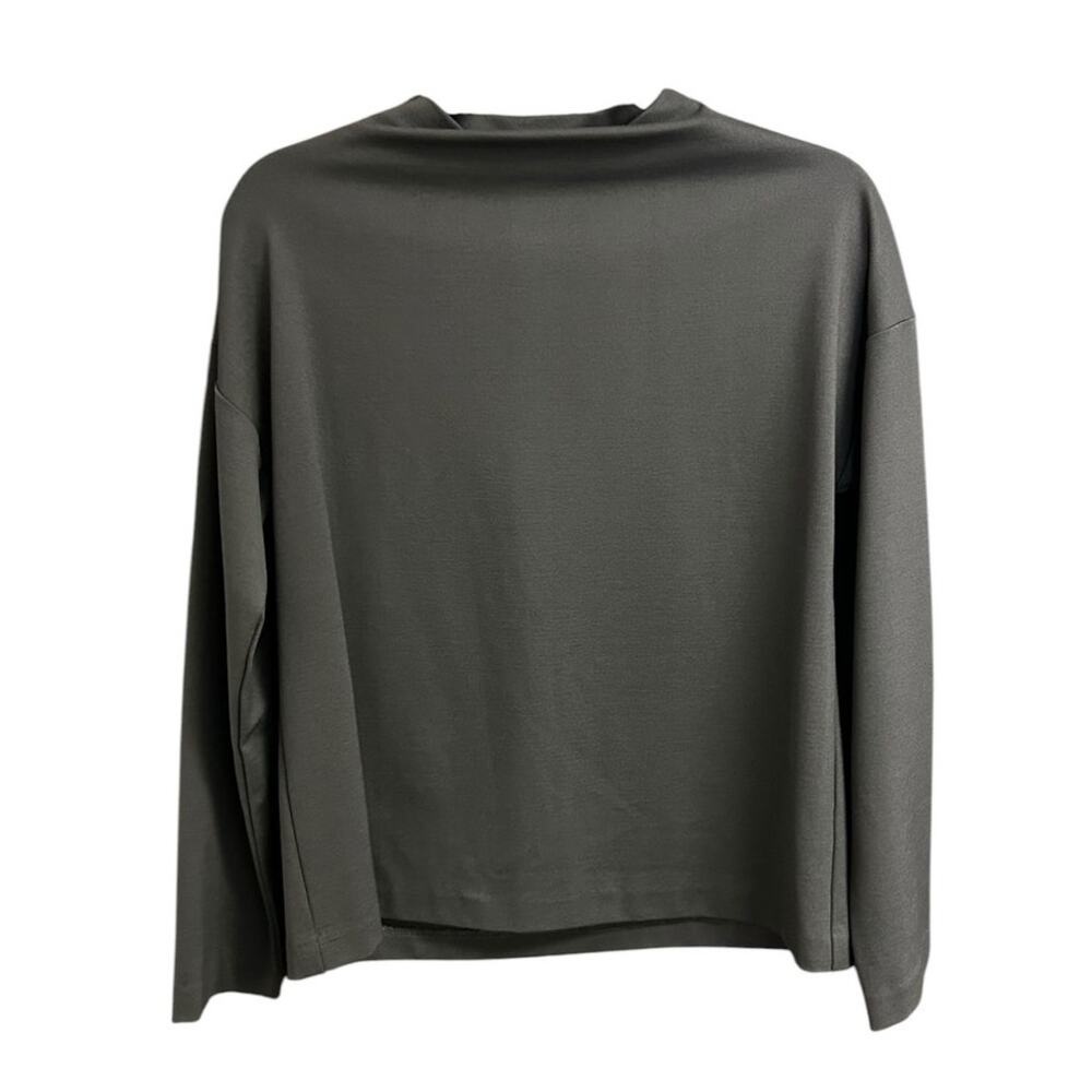 NWT Kal Rieman Charcoal Gray Ethel Long Sleeve Mock Funnel Top Womens Small